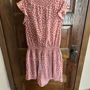 Love Brand Pink and White Patterned Woman’s Romper